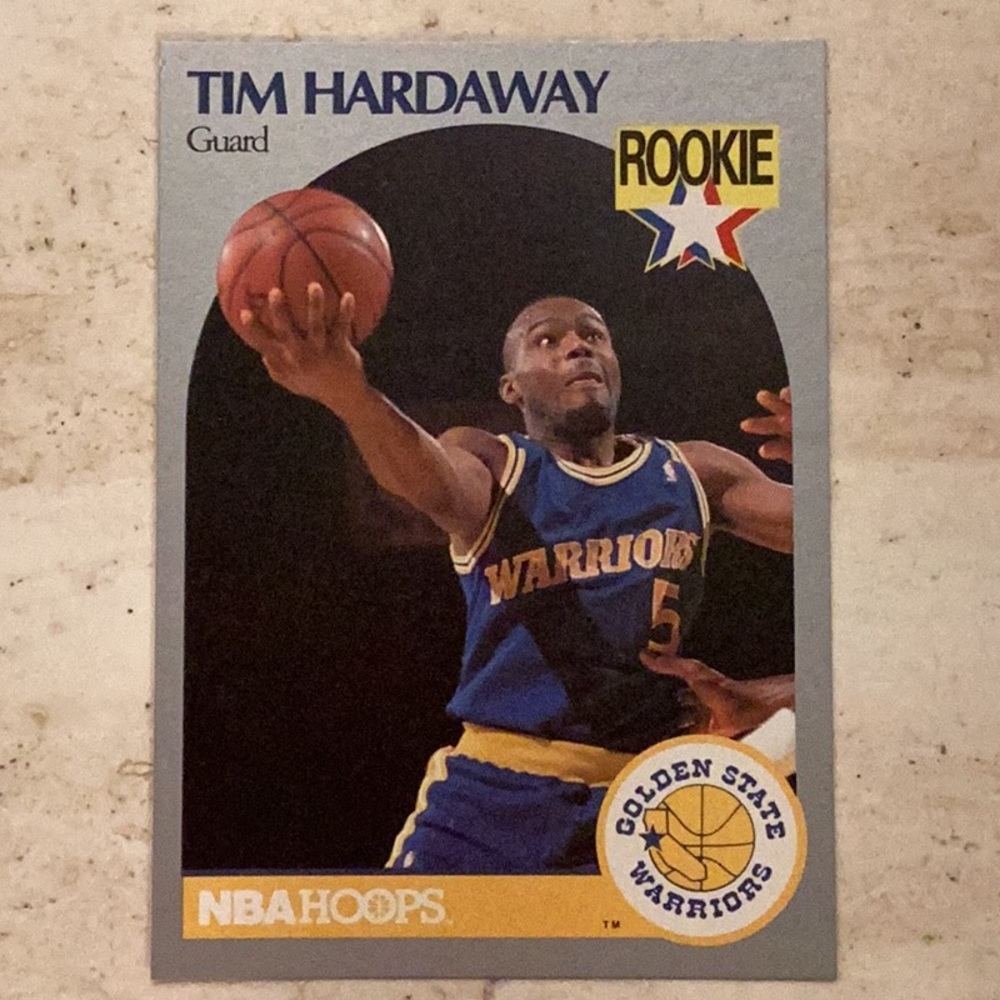 Tim Hardaway Rookie 1990 Basketball Card NBA Hoops 113 Golden State Warriors